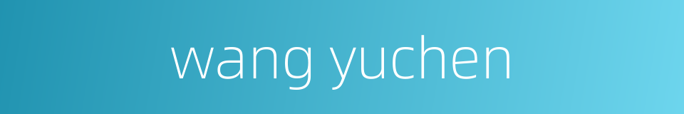 wang yuchen的同义词