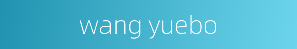 wang yuebo的同义词