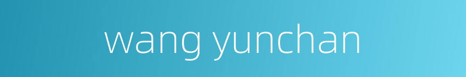 wang yunchan的同义词