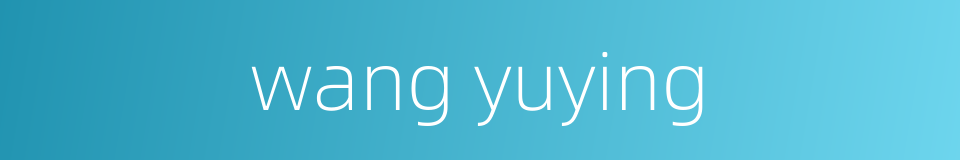 wang yuying的同义词