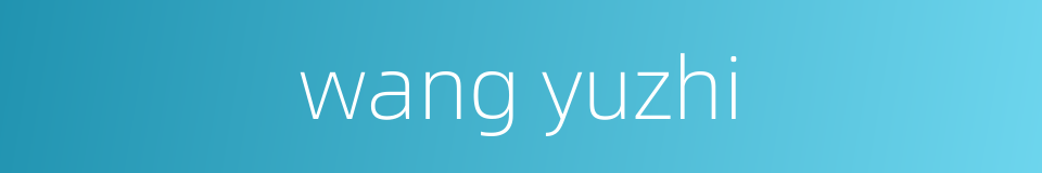 wang yuzhi的同义词