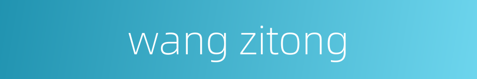wang zitong的同义词