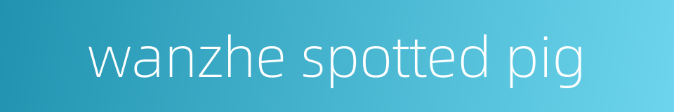 wanzhe spotted pig的同义词