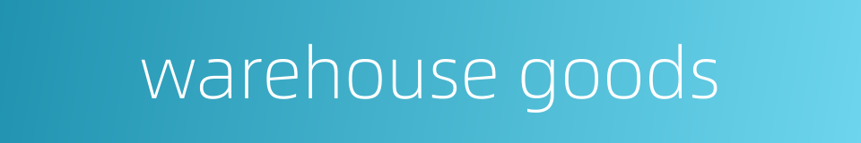 warehouse goods的同义词