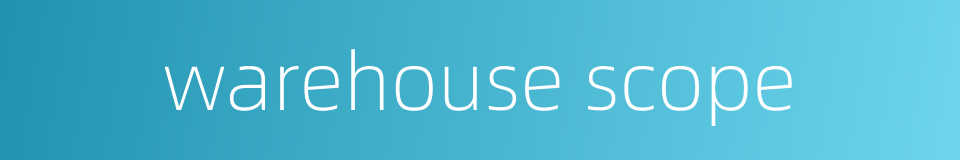 warehouse scope的同义词