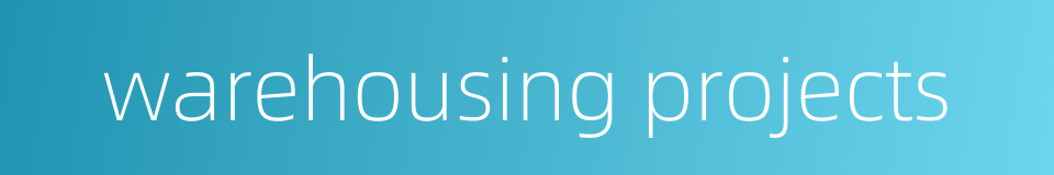 warehousing projects的同义词