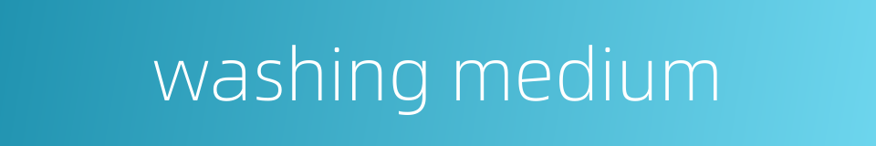 washing medium的同义词