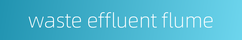 waste effluent flume的同义词