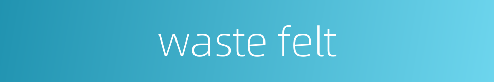 waste felt的同义词