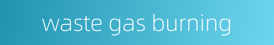 waste gas burning的同义词