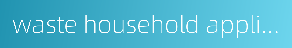 waste household appliance的同义词