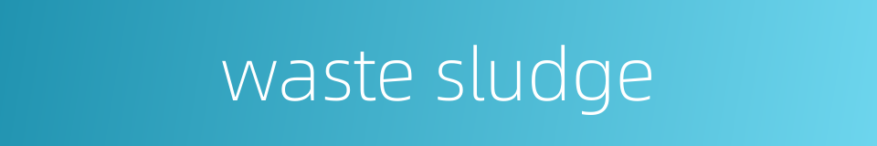 waste sludge的同义词