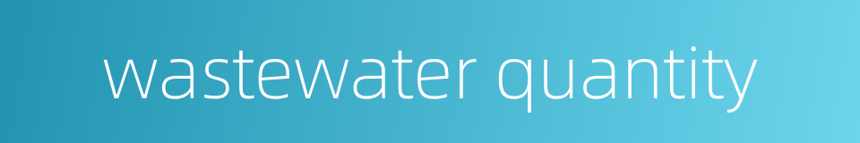 wastewater quantity的同义词