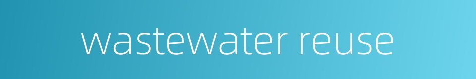 wastewater reuse的同义词