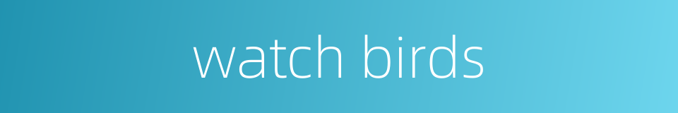 watch birds的同义词