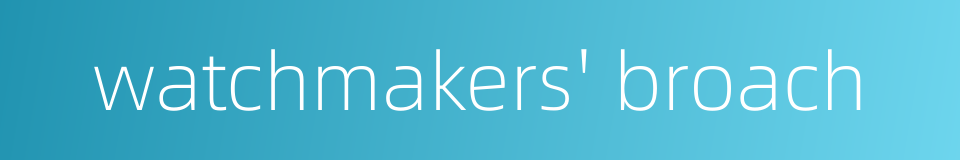 watchmakers' broach的同义词