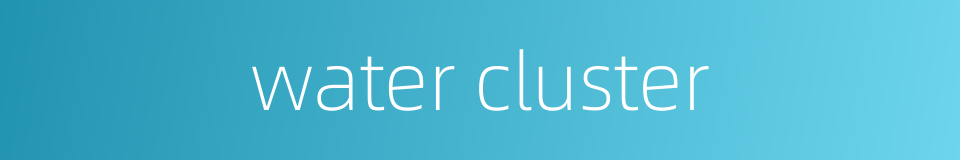 water cluster的同义词