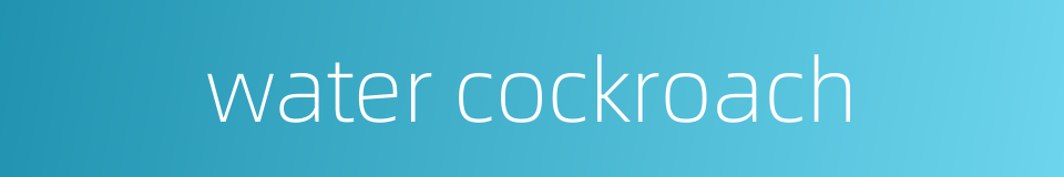 water cockroach的同义词