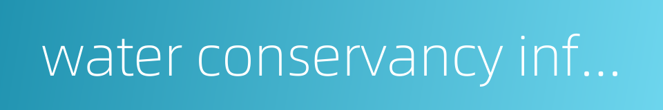 water conservancy informatization的同义词