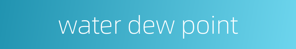 water dew point的同义词
