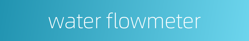 water flowmeter的同义词