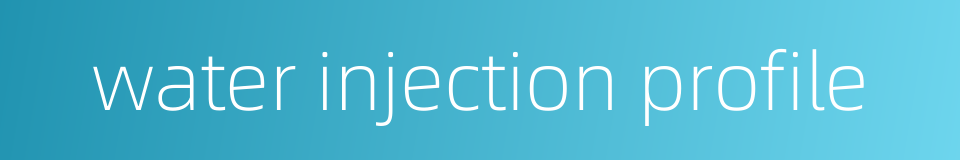 water injection profile的同义词