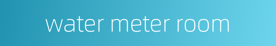 water meter room的同义词