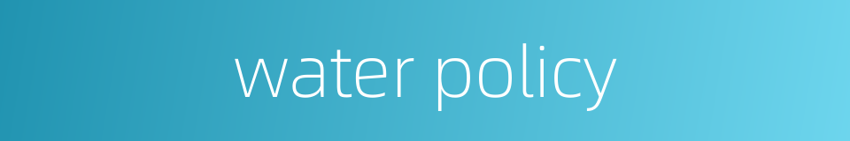 water policy的同义词