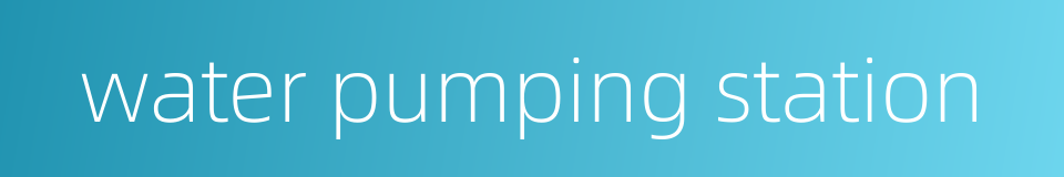 water pumping station的同义词