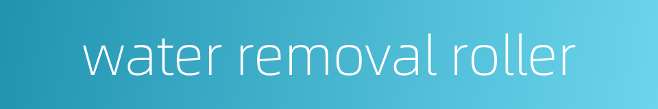 water removal roller的同义词