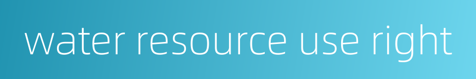 water resource use right的同义词