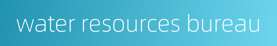 water resources bureau的同义词