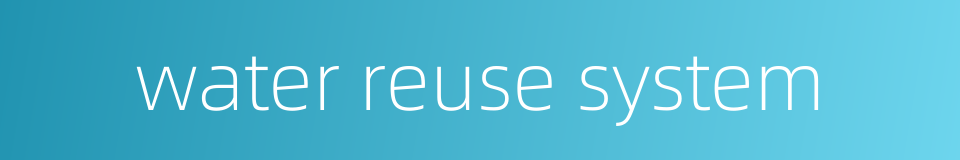 water reuse system的同义词