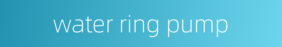 water ring pump的同义词