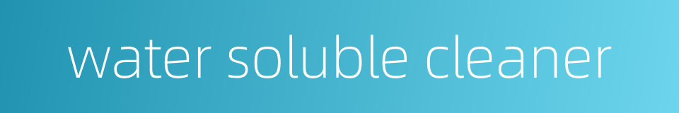water soluble cleaner的同义词