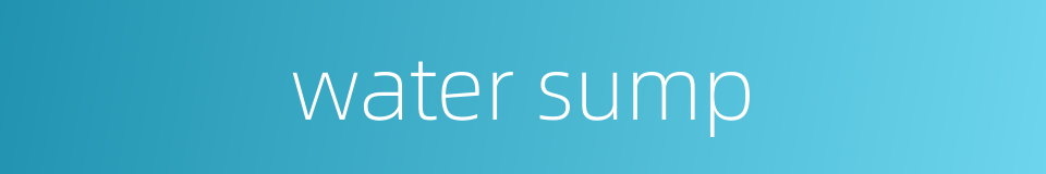 water sump的同义词