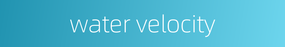 water velocity的同义词
