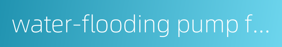 water-flooding pump for oil field的同义词