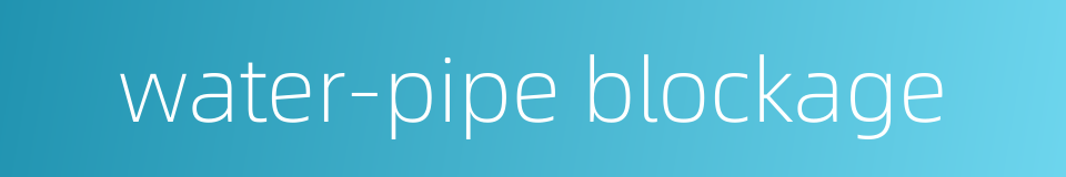 water-pipe blockage的同义词