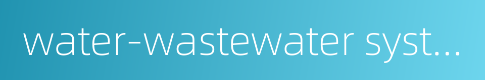 water-wastewater system的同义词