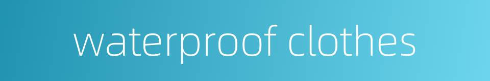 waterproof clothes的同义词
