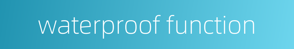 waterproof function的同义词