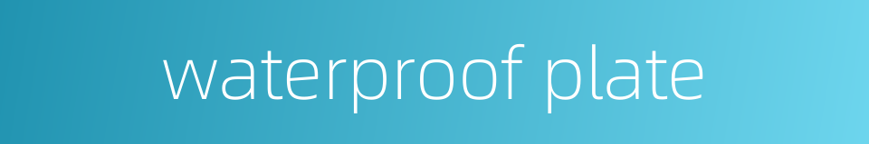 waterproof plate的同义词