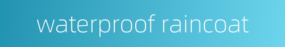 waterproof raincoat的同义词