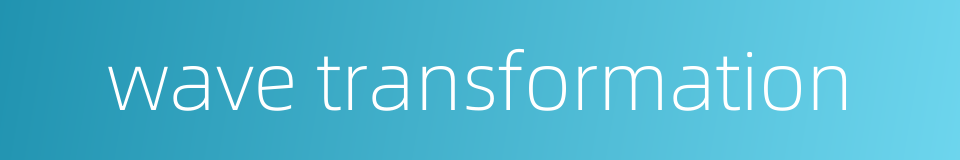 wave transformation的同义词