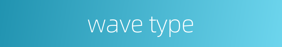 wave type的同义词