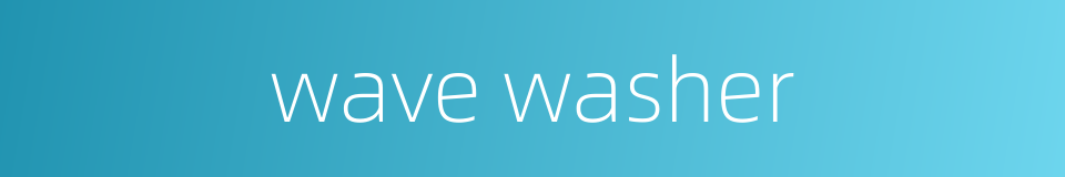 wave washer的同义词