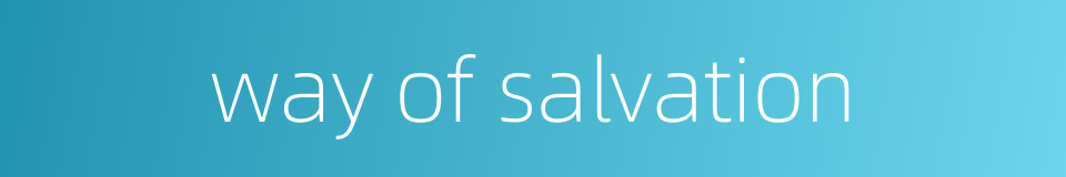 way of salvation的同义词