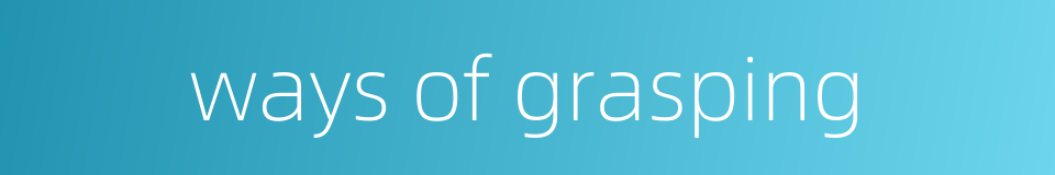 ways of grasping的同义词