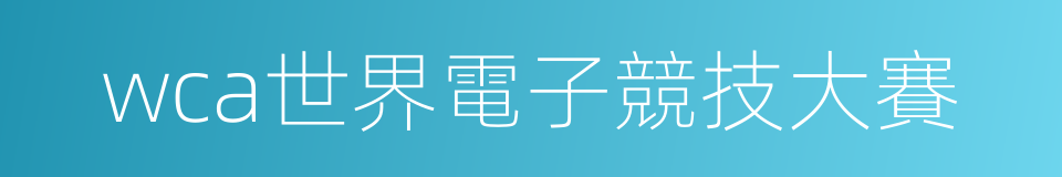 wca世界電子競技大賽的同義詞
